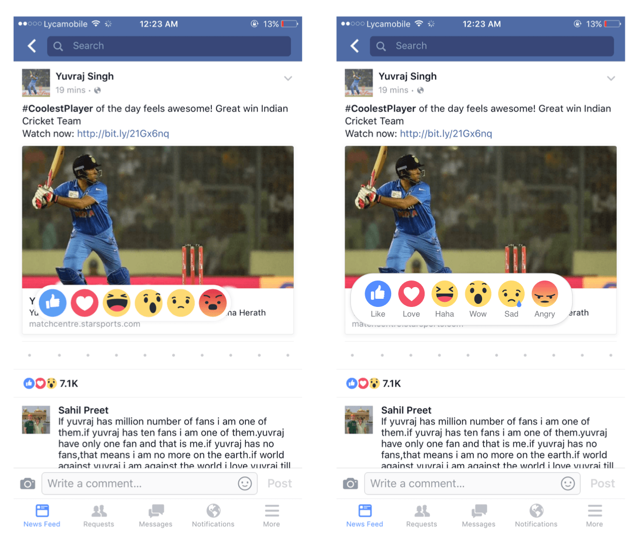 How Facebook Reactions could be like