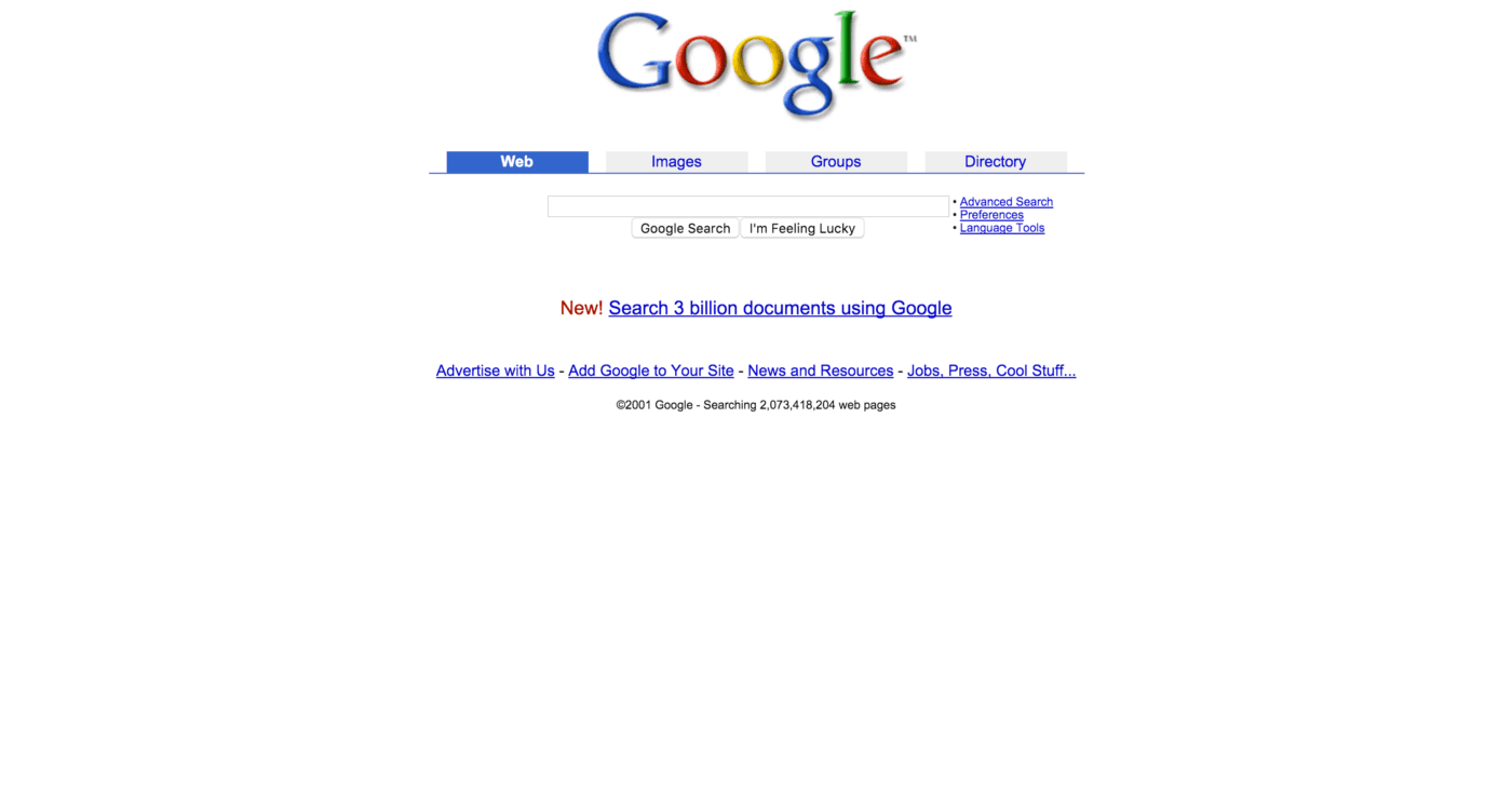 Google 2001