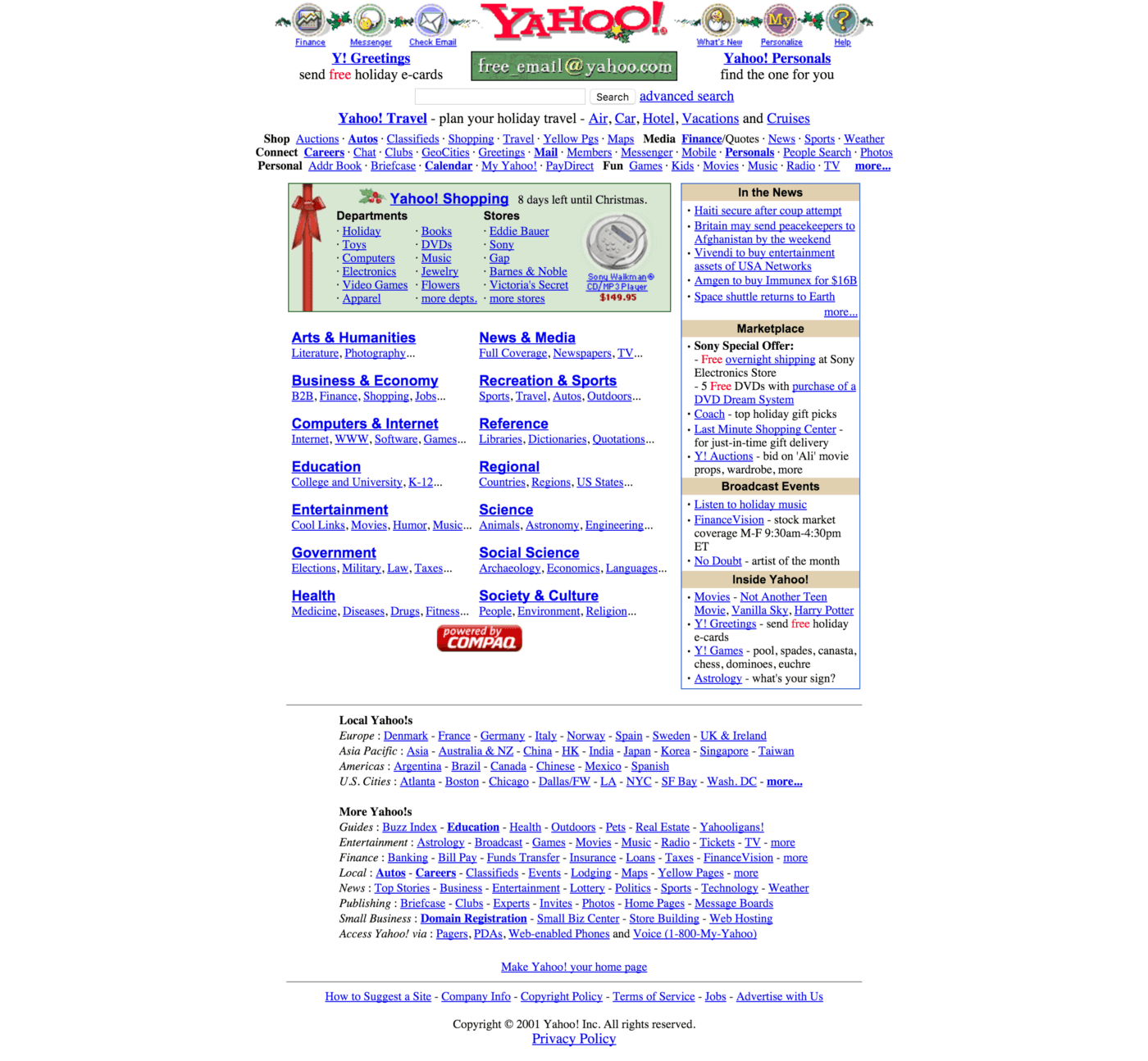 Yahoo 2001